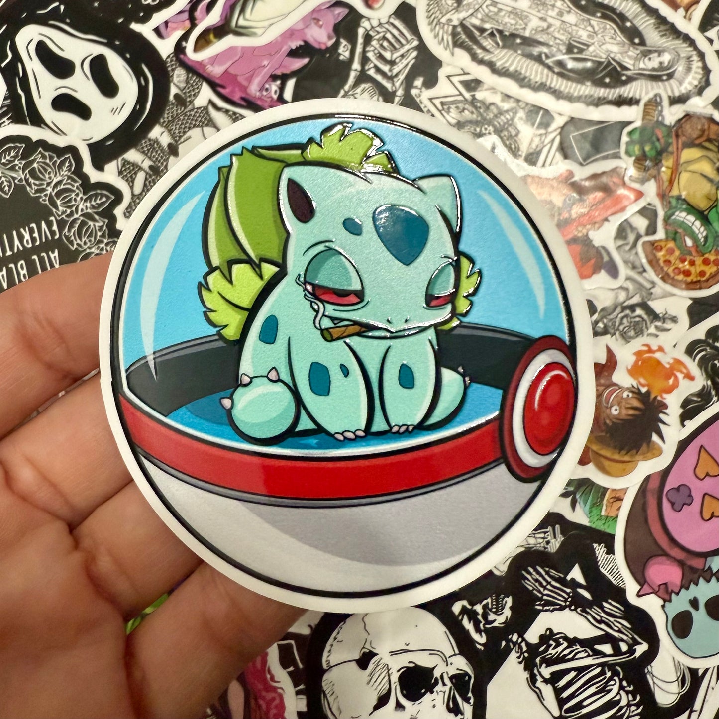 BULBASAUR EMBOSSED STICKER 4 inch