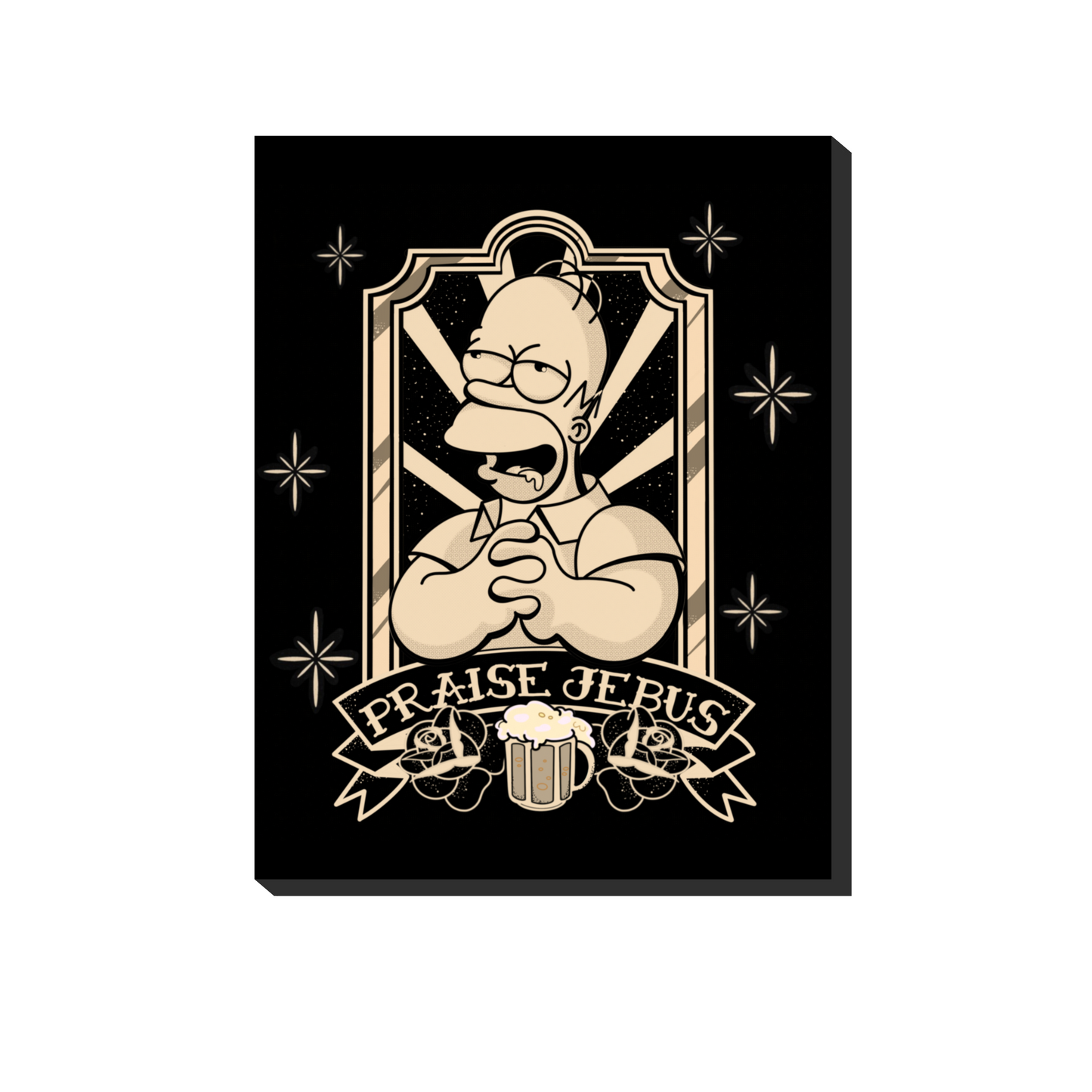 PRAISE JEBUS TWO TONE 5x7 CANVAS