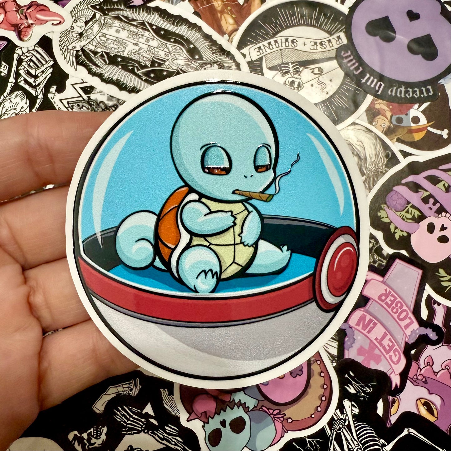 SQUIRTLE EMBOSSED STICKER 4 inch
