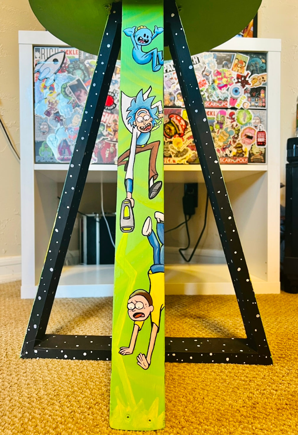 Rick & Morty Hand Painted Side Table