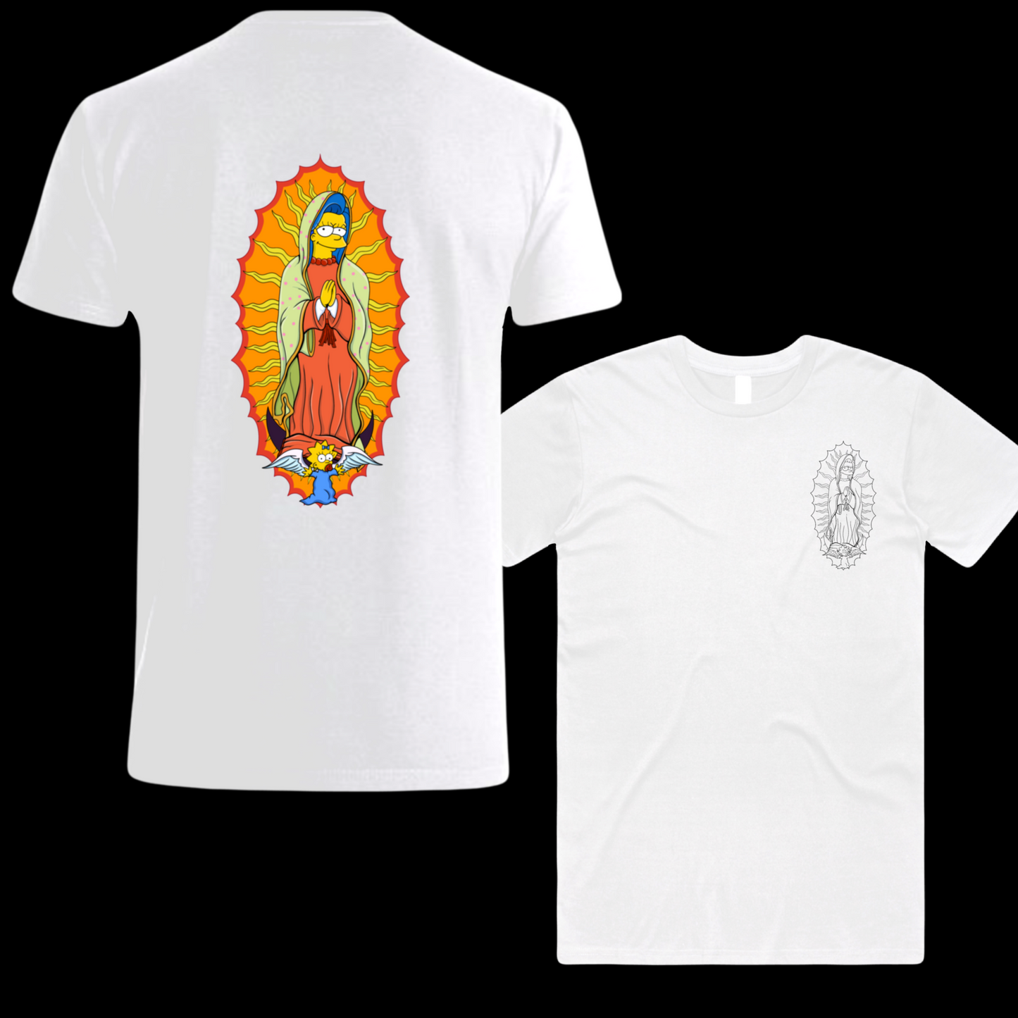 VIRGIN MARGIE BLACK OR WHITE T-SHIRT